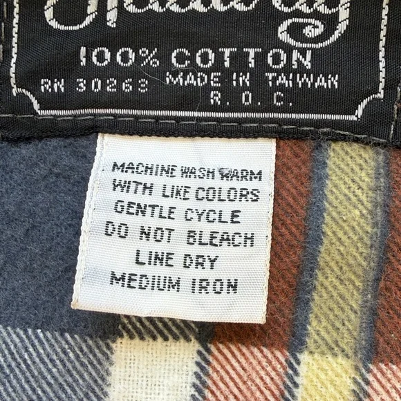 Natural Hadway Vintage Cotton Flannel Robe - Picture 4 of 7